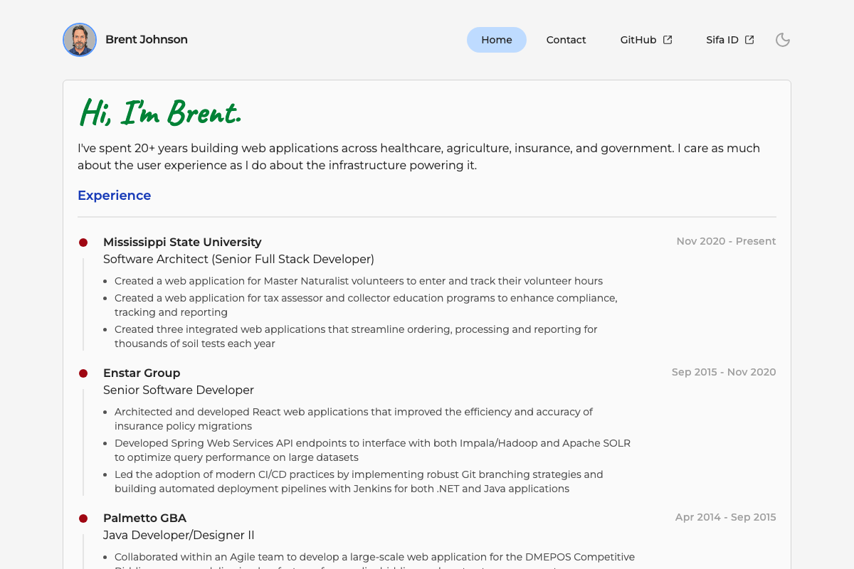 Screenshot of bljohnson.dev