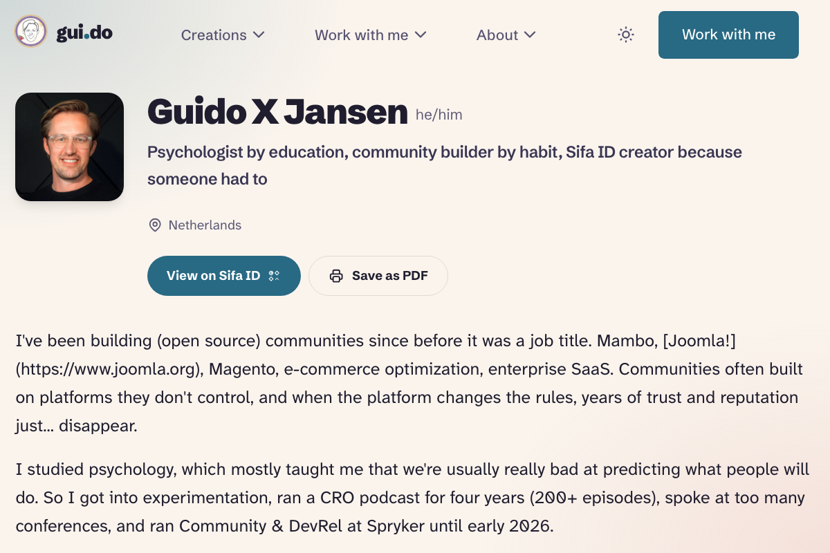 Screenshot of gui.do/cv