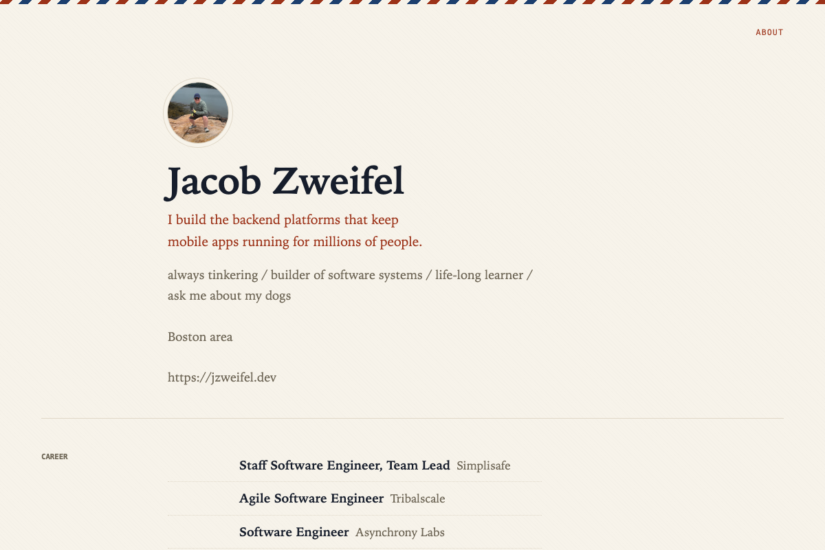 Screenshot of jzweifel.dev